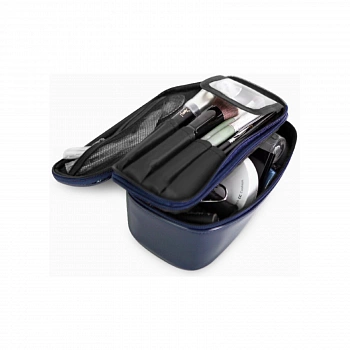 Эмалированная комбинированная косметичка (Темно-синий) Enamel Combo Pouch (Navy)