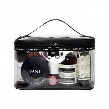 Прозрачная косметичка в форме квадрата Ⅱ L Черная Square Transparent Pouch Ⅱ L Black