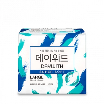 Мягкие гигиенические прокладки большие 29см DAYWITH Super Soft Sanitary Pad Large 29cm