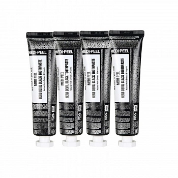 Зубная паста с древесным углем 4 шт. Herb Devil Black Toothpaste 4 pcs
